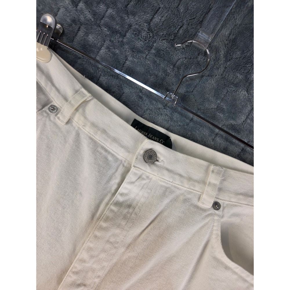 Lauren Ralph Lauren Jeans Co Off White Straight Leg Cotton Denim Pants Size 16